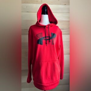 Under Armour sweatshirt, size large, red, hoodie, front pouch, long sleeve